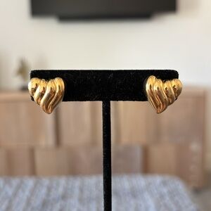 Vintage Style Croissant Heart Earrings